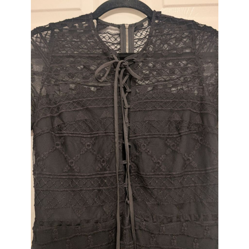 Parker mini lace dress ruffle short sleeve feminine Chic Classic dainty witchy M - Picture 3 of 9